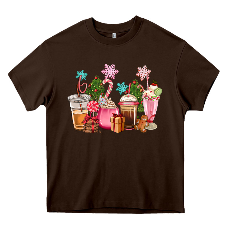 Pink Christmas Coffe Cups Heavy Core Tee by CowGirlArtShop | Teevron