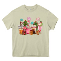 Mossy pink christmas coffe cups Heavy Core Tee - CowGirlArtShop