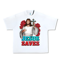 White Jesus Saves Urban Heavy Tee - BundleAndBundleShop