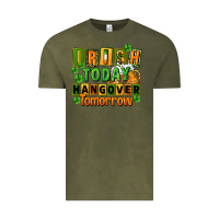 Vintage Olive Irish today hangover tomorrow  St. Patricks Day Vintage Tee - FaDigitalArtStudio