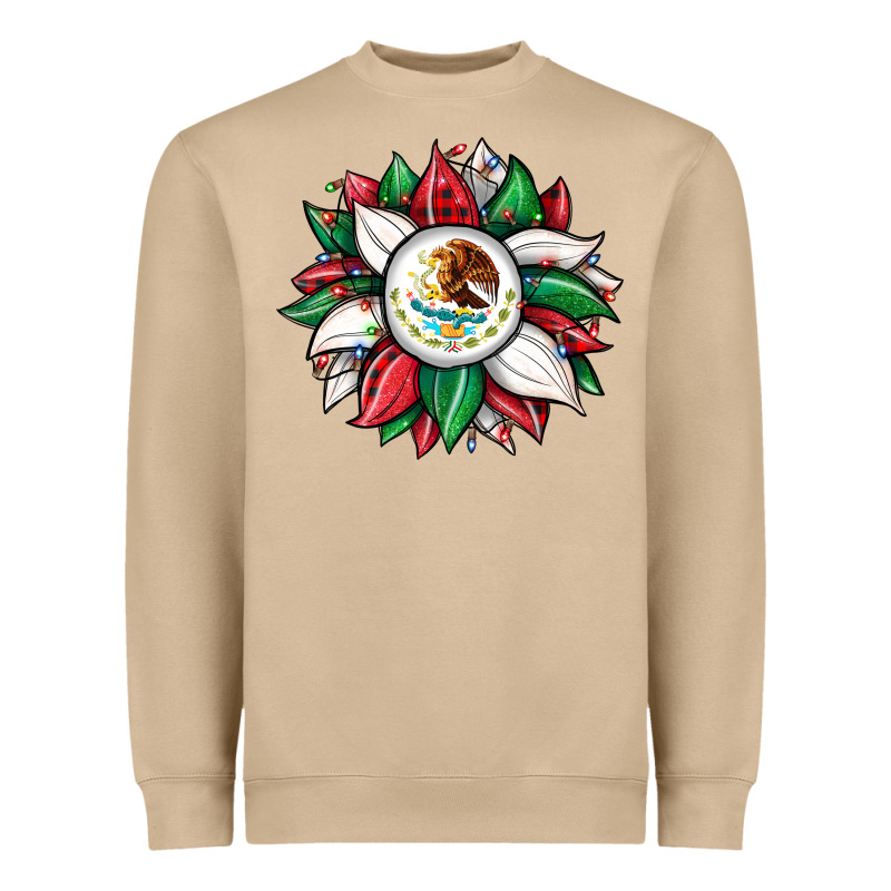 Christmas Sunflower Mexican Flag Heavyweight Sweatshirt by JahusDesignShop | Teevron