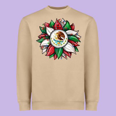 Christmas Sunflower Mexican Flag Heavyweight Sweatshirt Designed By Jahusdesignshop