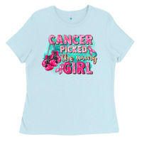 Cancer Picked The Wrong Girl Breast Cancer Ladies Tee | Teevron