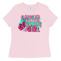 Bubblegum Pink Cancer picked the wrong girl Breast Cancer Ladies Tee - FaDigitalArtStudio