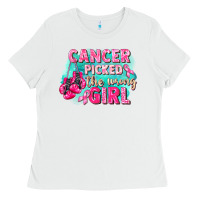 White Cancer picked the wrong girl Breast Cancer Ladies Tee - FaDigitalArtStudio