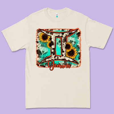 Gemini Turquoise Cowhide Premium Tee Designed By Ranaportraitstore