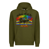 Army Green wishing all of the homophobes uncomfortable month Premium Hoodie - Artiststas