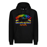 Black wishing all of the homophobes uncomfortable month Premium Hoodie - Artiststas