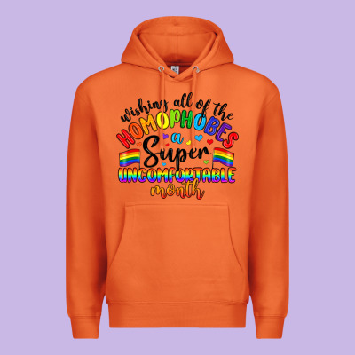 Wishing All Of The Homophobes Uncomfortable Month Premium Hoodie Designed By Artiststas