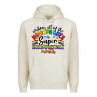 Oatmeal Heather wishing all of the homophobes uncomfortable month Premium Hoodie - Artiststas
