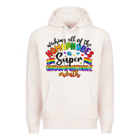 Pale Pink wishing all of the homophobes uncomfortable month Premium Hoodie - Artiststas