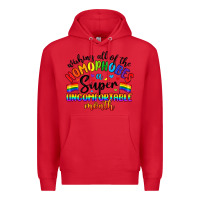 Red wishing all of the homophobes uncomfortable month Premium Hoodie - Artiststas