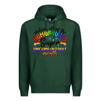 Sports Green wishing all of the homophobes uncomfortable month Premium Hoodie - Artiststas