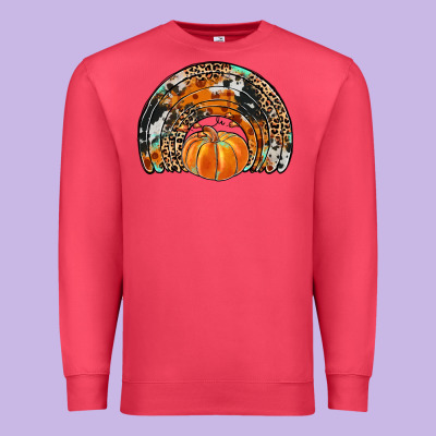 Western Pumpkin Fall Rainbow Premium Sweatshirt Designed By Jahusdesignshop