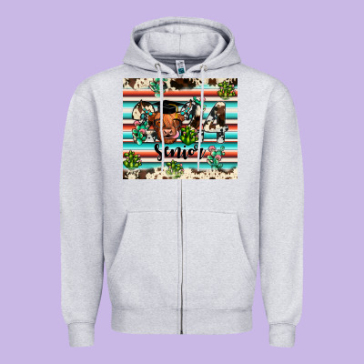 2024 Senior Cow Zipper Hoodie Designed By Jahusdesignshop