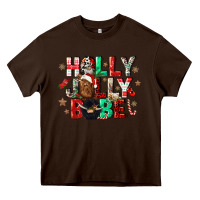 Chocolate Brown holly jolly babe Heavy Core Tee - CowGirlArtShop