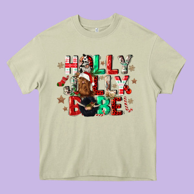 Holly Jolly Babe Heavy Core Tee Designed By Cowgirlartshop