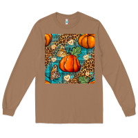 Toasted Coconut pumpkin and butterfly seamless pattern Long Sleeve Tee - BundleAndBundleShop