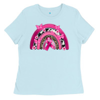 Baby Blue Breast Cancer rainbow Ladies Tee - FaDigitalArtStudio