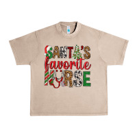 French Oak Santa's Favorite Nurse Urban Heavy Tee - BundleAndBundleShop