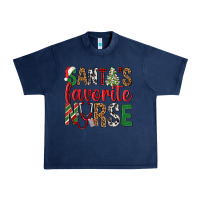 Navy Santa's Favorite Nurse Urban Heavy Tee - BundleAndBundleShop