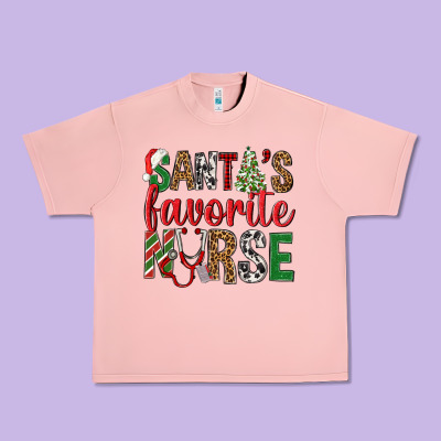 Santa's Favorite Nurse Urban Heavy Tee Designed By Bundleandbundleshop
