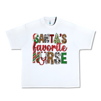White Santa's Favorite Nurse Urban Heavy Tee - BundleAndBundleShop