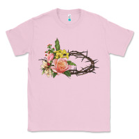 Bubblegum Pink Crown of thorns floral Easter Classic Tee - CowGirlArtShop