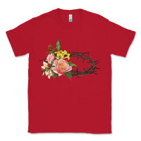Red Crown of thorns floral Easter Classic Tee - CowGirlArtShop