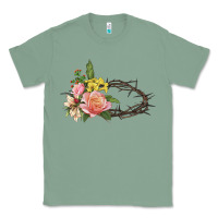 Sage Crown of thorns floral Easter Classic Tee - CowGirlArtShop