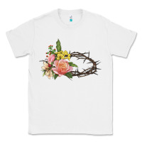 White Crown of thorns floral Easter Classic Tee - CowGirlArtShop