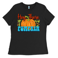 Black Hey There Pumpkin Ladies Tee - FaDigitalArtStudio