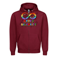 Burgundy neurodiversity Zipper Hoodie - JahusDesignShop