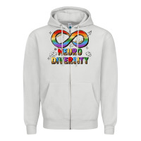 Dove Grey neurodiversity Zipper Hoodie - JahusDesignShop
