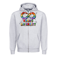 Heather Grey neurodiversity Zipper Hoodie - JahusDesignShop