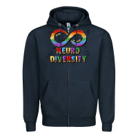 Navy neurodiversity Zipper Hoodie - JahusDesignShop