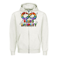 Oatmeal Heather neurodiversity Zipper Hoodie - JahusDesignShop