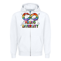 White neurodiversity Zipper Hoodie - JahusDesignShop