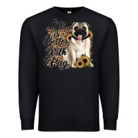 Black life is better with a pug Premium Sweatshirt - JahusDesignShop