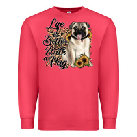 Cardinal life is better with a pug Premium Sweatshirt - JahusDesignShop