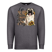 Charcoal Heather life is better with a pug Premium Sweatshirt - JahusDesignShop
