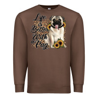 Chestnut life is better with a pug Premium Sweatshirt - JahusDesignShop
