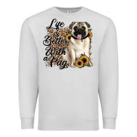 Dove Grey life is better with a pug Premium Sweatshirt - JahusDesignShop