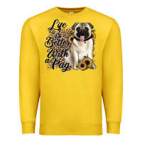 Lemon life is better with a pug Premium Sweatshirt - JahusDesignShop