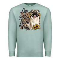 Seafoam life is better with a pug Premium Sweatshirt - JahusDesignShop