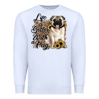 White life is better with a pug Premium Sweatshirt - JahusDesignShop