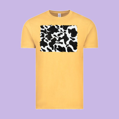 Distressed Black Glitter Cowhide Pattern Vintage Tee Designed By Ranaportraitstore