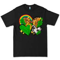 Black St. Patrick's Day hearts with leopard Premium Tee - HowdyJamesFarm