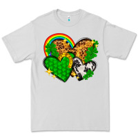 Dove Grey St. Patrick's Day hearts with leopard Premium Tee - HowdyJamesFarm
