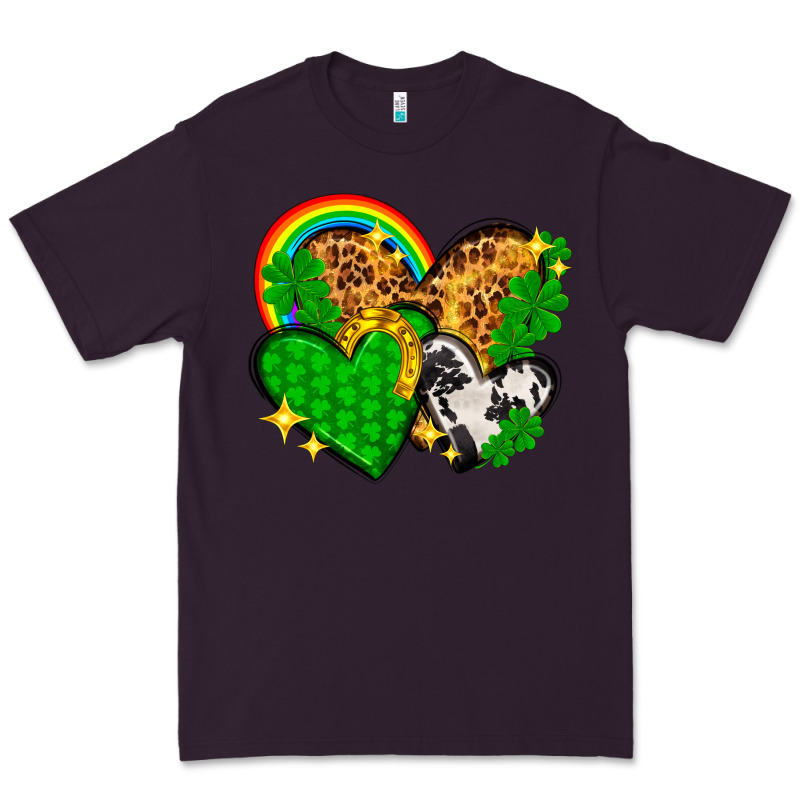 St. Patrick's Day Hearts With Leopard Premium Tee by HowdyJamesFarm | Teevron